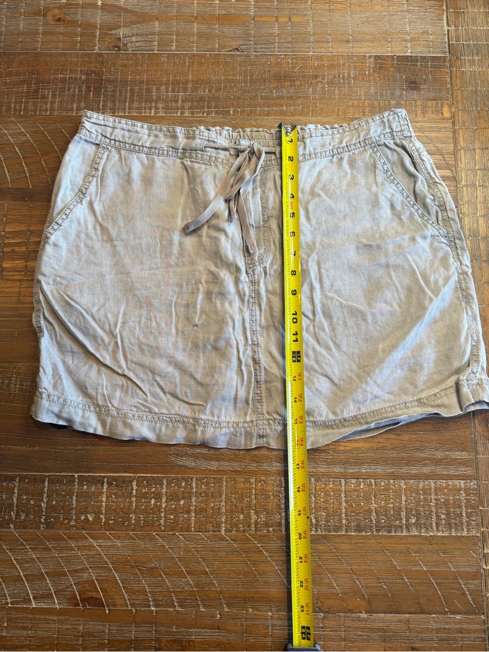 Caslon Nordstrom Linen Elastic Waist Casual Skirt L Coastal